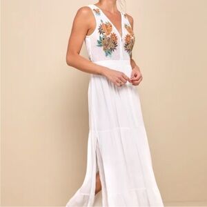 Lulus Ticket to Paradise Maxi Dress Size Large Boho